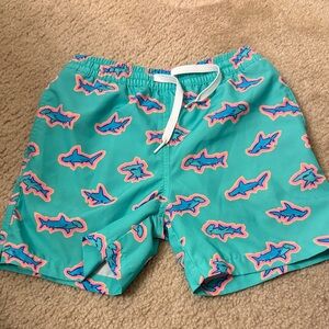 Chubbies Kids Turquoise Shark Pattern Shorts